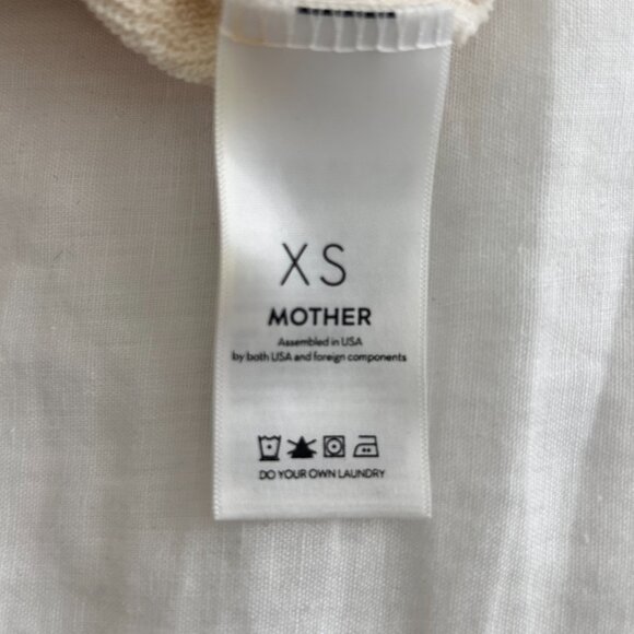 MOTHER:  Cropped Sweatshirt Coral Haze & Lemon - Size: XS - Picture 3 of 5